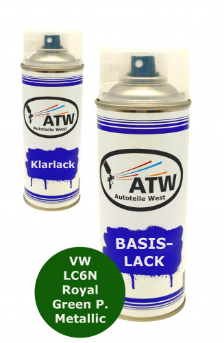 Autolack für VW LC6N Royal Green P. Metallic+400ml Klarlack Set